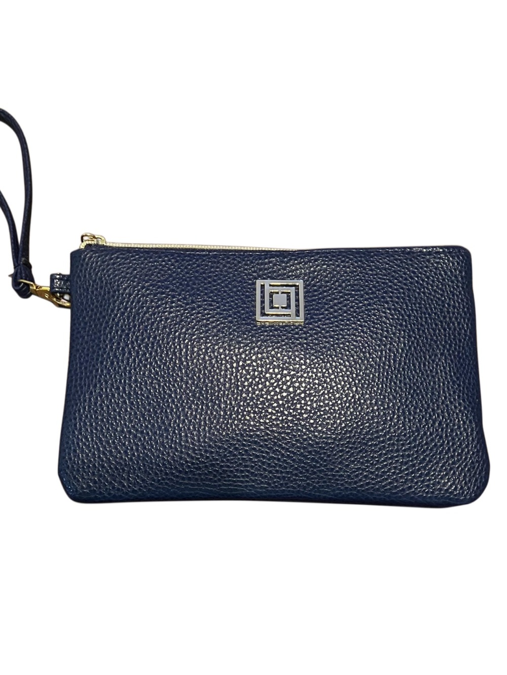 Liz Claiborne Navy Pebbled Faux Leather Wristlet